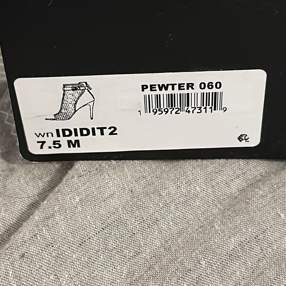 Nine West Pewter Cage Open Toe Booties - Picture 2 of 9